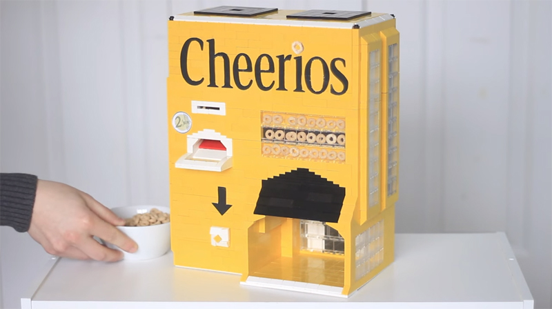 WATCH: This Custom LEGO Vending Machine Serves A Bowl of Cereal in the Morning